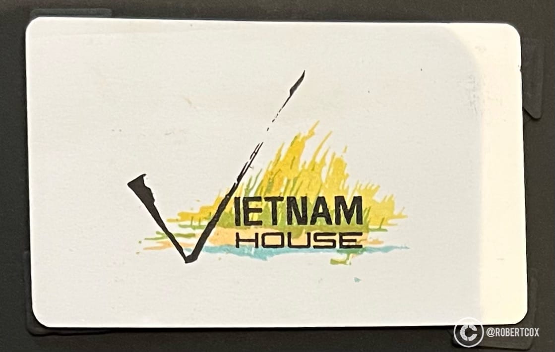 Vietnam House restaurant business card (front).