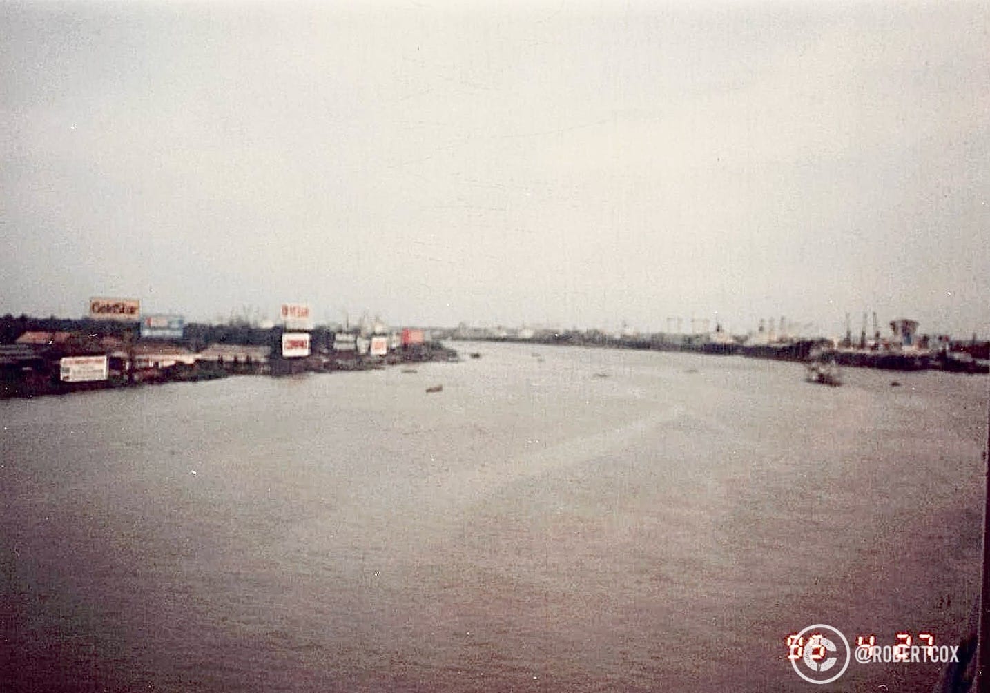 Saigon River photographed by me from my room at the Floating Hotel Saigon located in Ho Chi Minh City, Vietnam.