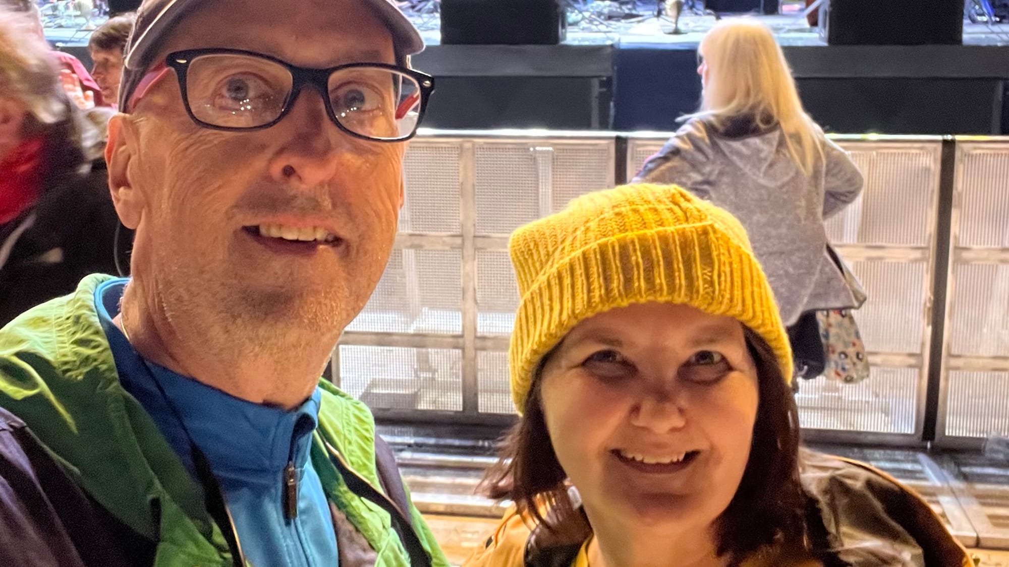 Glen Hansard at Iveagh Gardens in Dublin, Ireland on 4 July 2024 (Loli caught Glen’s yellow wool hat).