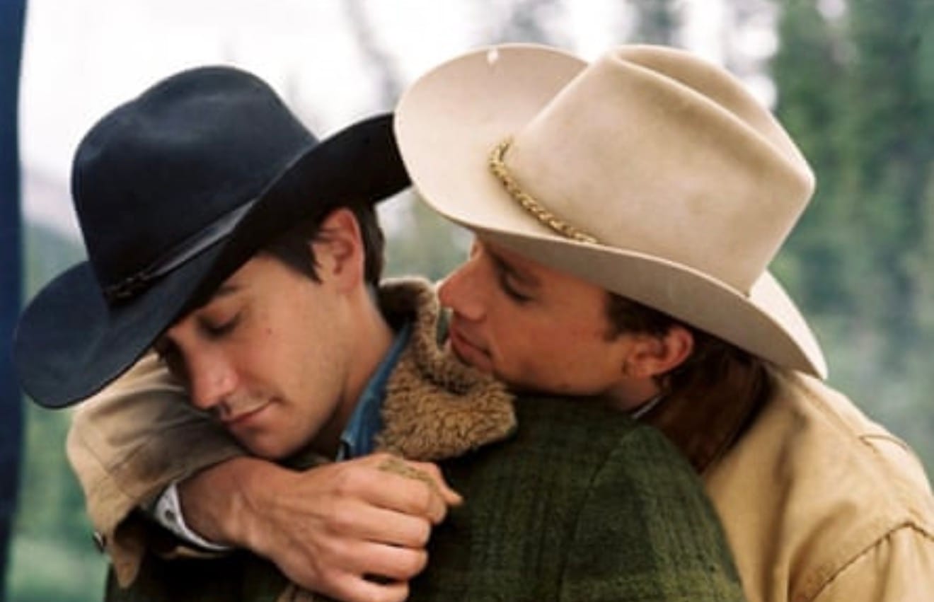 Heath Ledger and Jake Gyllenhaal in Brokeback Mountain (Focus Features, 2005).